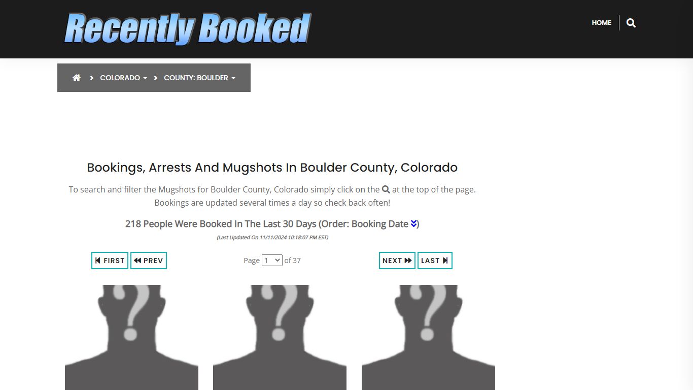 Bookings, Arrests and Mugshots in Boulder County, Colorado