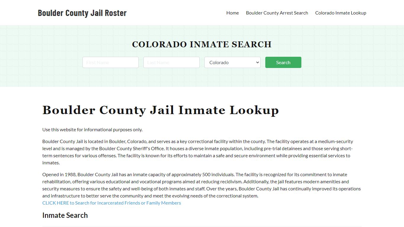 Boulder County Jail Roster Lookup, CO, Inmate Search