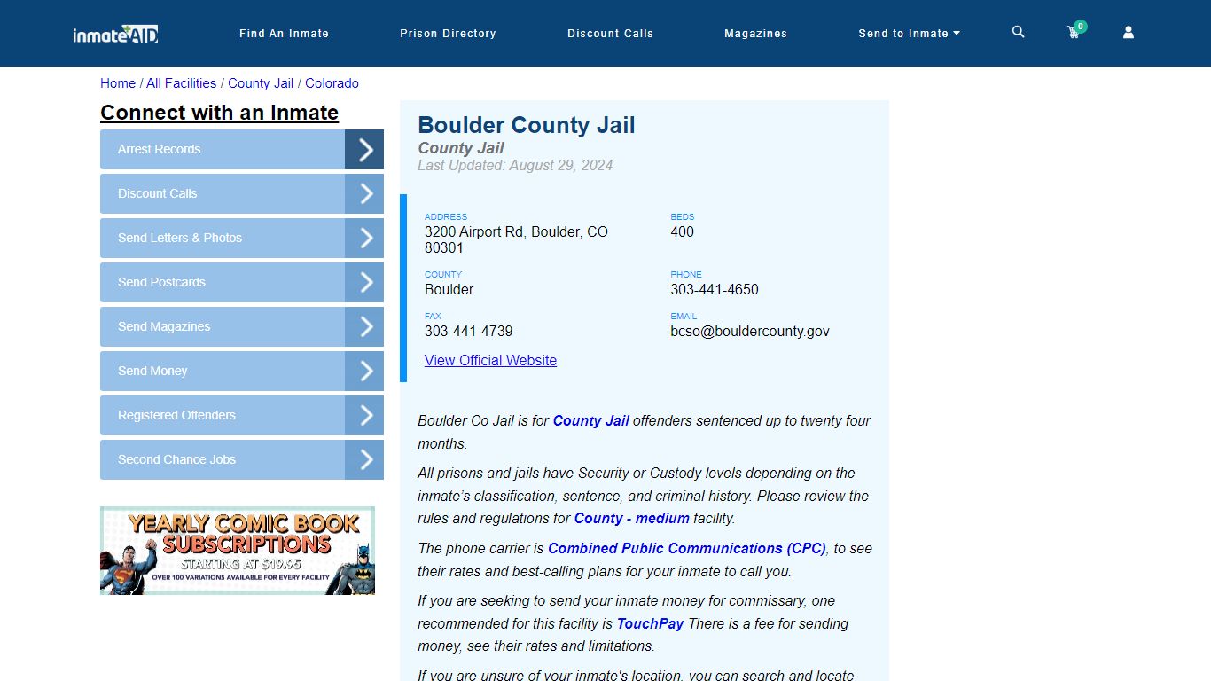 Boulder County Jail - Inmate Locator